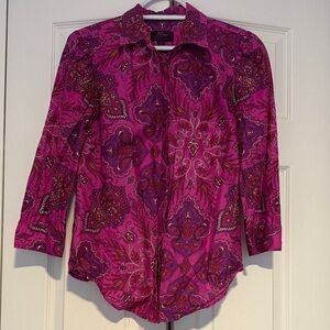J. Crew Pink and Purple Paisley Blouse